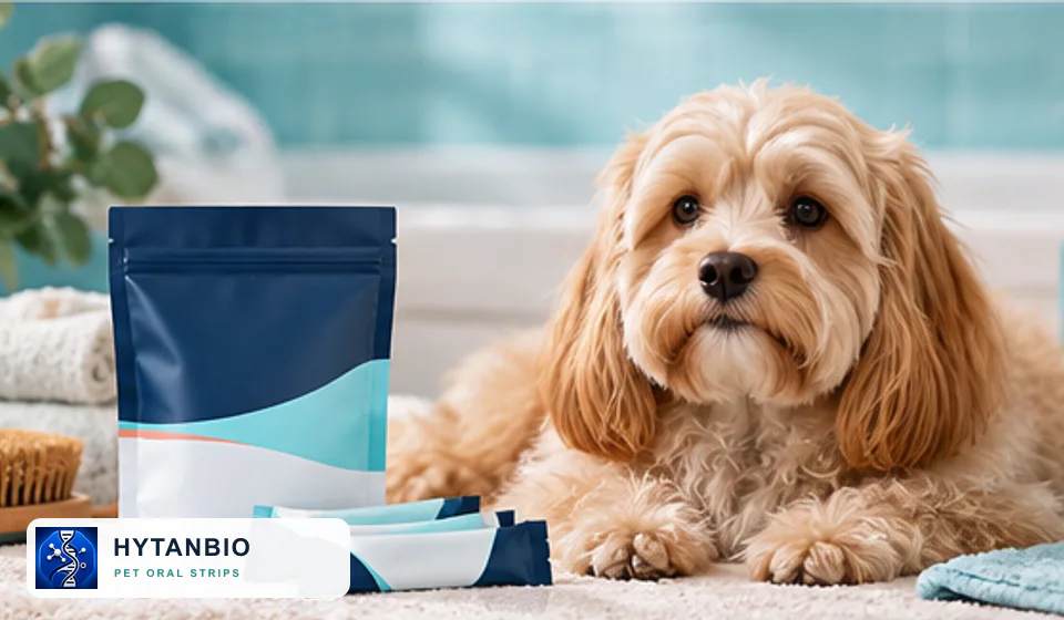 Long-Coat Cat Wellness Oral Films HYTANBIO private label pet oral strip concept