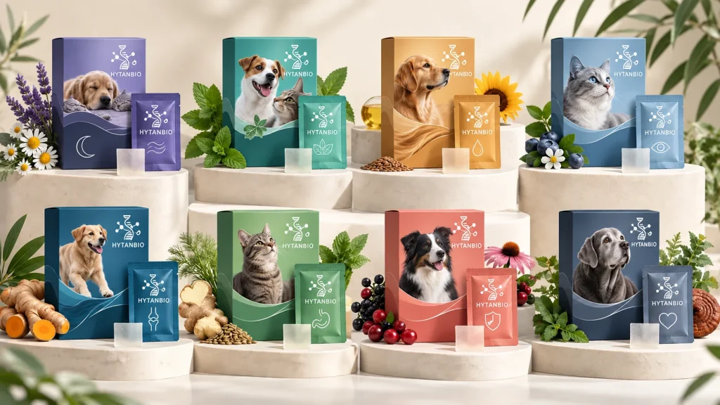 HYTANBIO pet oral strip portfolio across eight wellness concepts